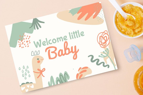 Geboortekaart met pastel tinten