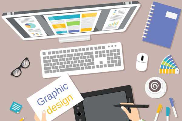 Illustratie van bureau met werkspullen