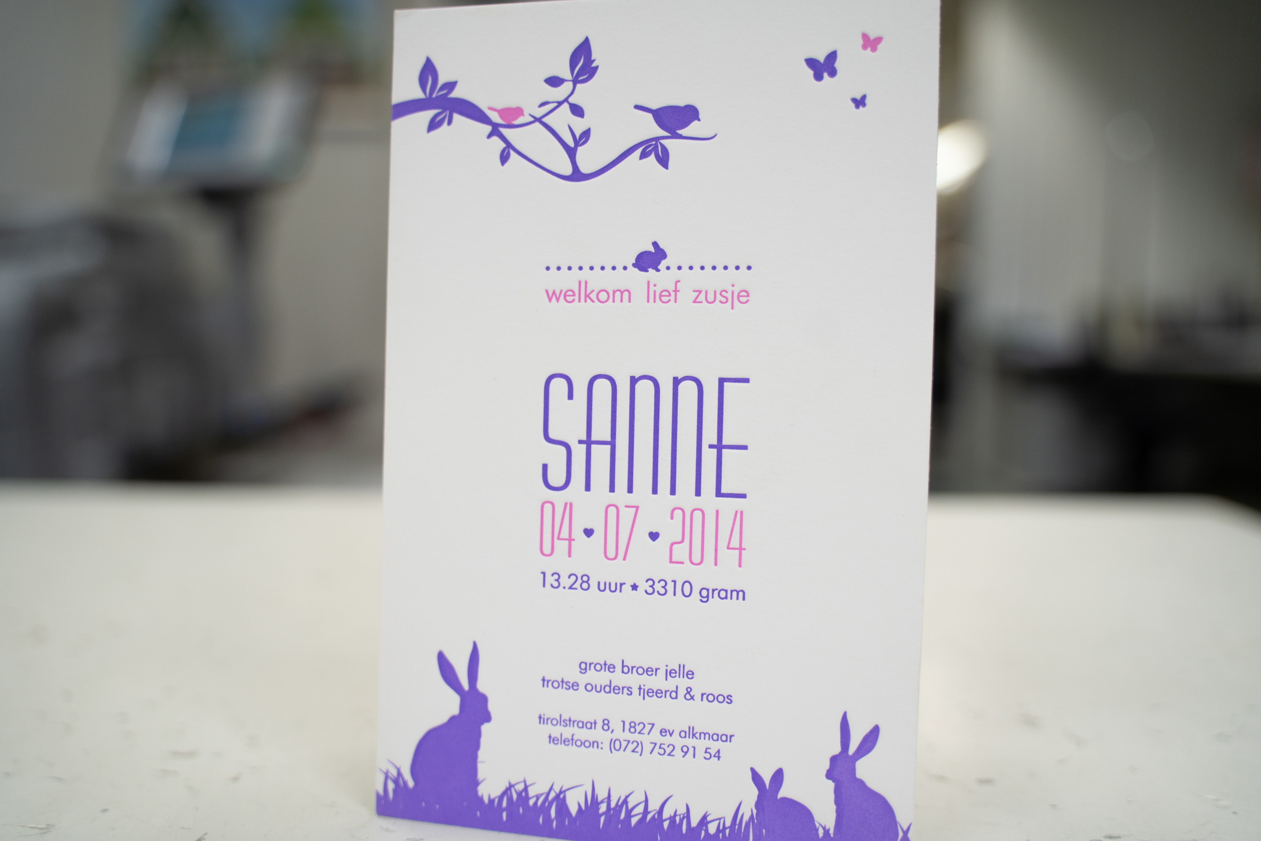 geboortekaartje lente thema