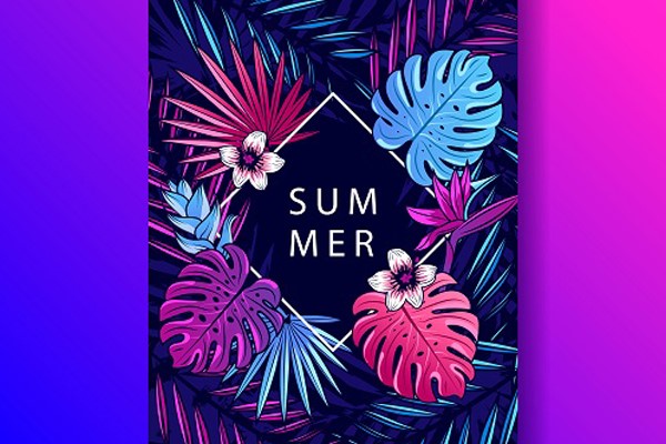 Folder drukwerk met tropische planten