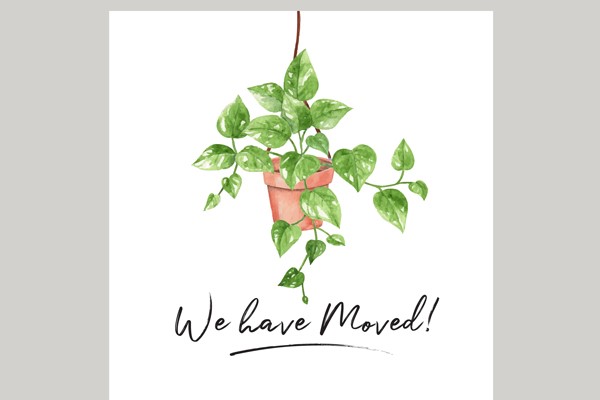 Verhuiskaart met plant