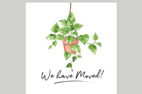 Verhuiskaart met plant